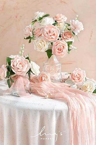 Miniatura 139 de Ling's moment - Juego de flores artificiales para manualidades, ramos de boda, centros de mesa, arreglos de novia, fiestas y decoración del hogar