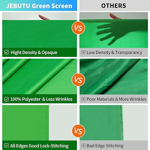 Miniatura 5 de Kit de fondo verde de 5 x 6.5 pies con soporte en forma de T, kit de soporte de fondo de pantalla verde portátil con bolsa de transporte y