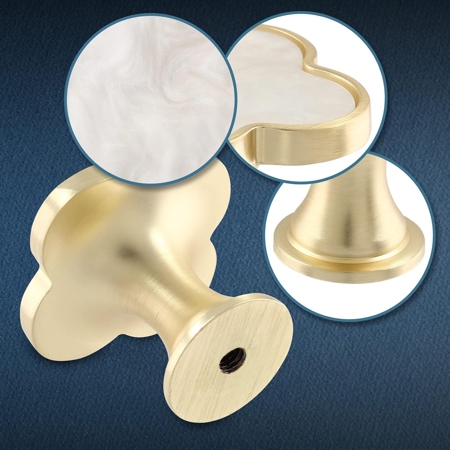 Clover Cabinet Knobs, White, 12 Pack image 4