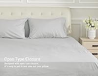 Vista 4 de Sunflower Juego de 2 fundas de almohada tamaño Queen, 100% algodón, 2 fundas de almohada Queen de 20 x 30 pulgadas, color ceniza, suaves