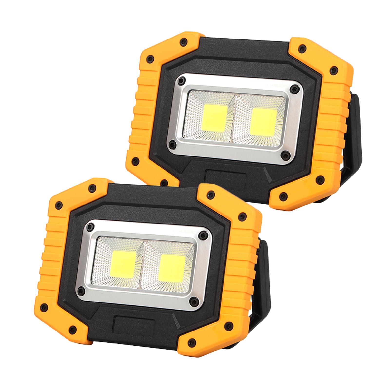 2 Pack Led Work Light Rechargeable, 2000LM COB LEDs Lightweight Portable Work Light IP65 Waterproof Battery Powered Worklight FloodLights for Camping