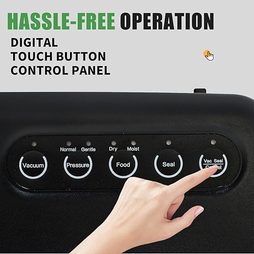 Miniatura 2 de Máquina selladora al vacío, sellador automático compacto de alimentos con sistema de vacío externo, diseño fácil de limpiar, modos de alimentos