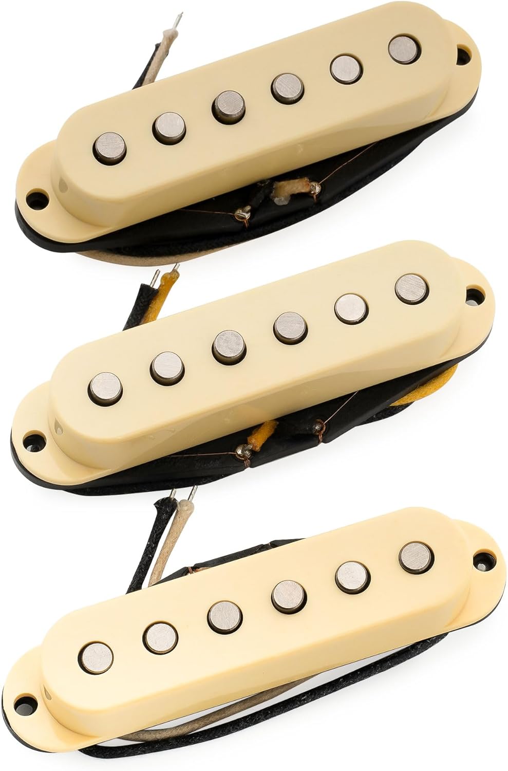 The Revival Pickups RPS5 1954 Strat Vintage Style Alnico 3 Single Coil Neck Middle Bridge Pickups Set for Strat Style Electric Guitar, Cream