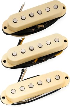 The Revival Pickups RPS5 1954 Strat Vintage Style Alnico 3 Single Coil Neck Middle Bridge Pickups Set for Strat Style Electric Guitar, Cream