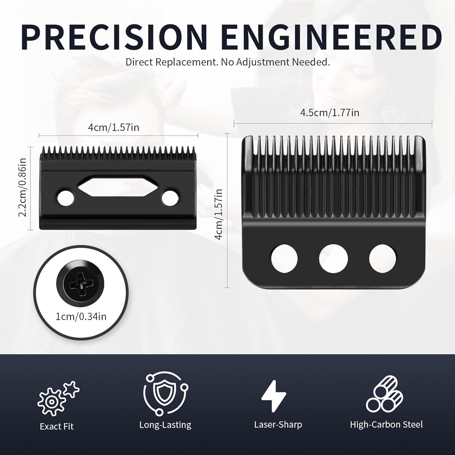 Professional 3 Hole Standard Clipper Replacement Blade Compatible with Designer, Senior, Cordless Designer, and Pilot clippers (Black) (3 Pack)