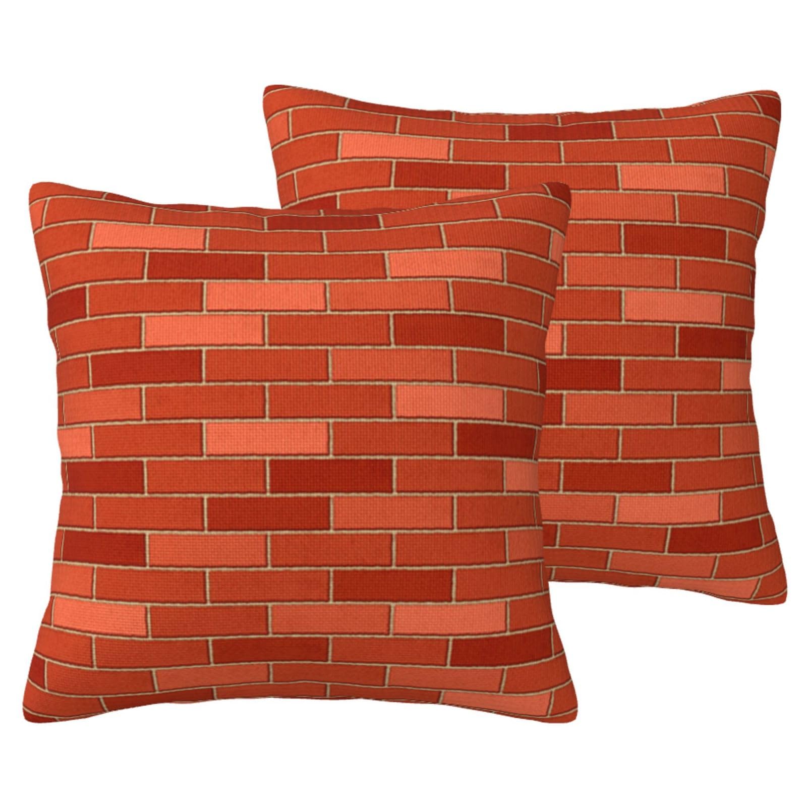 Housses de coussin imitation lin brique rouge décoration salon industrielle
