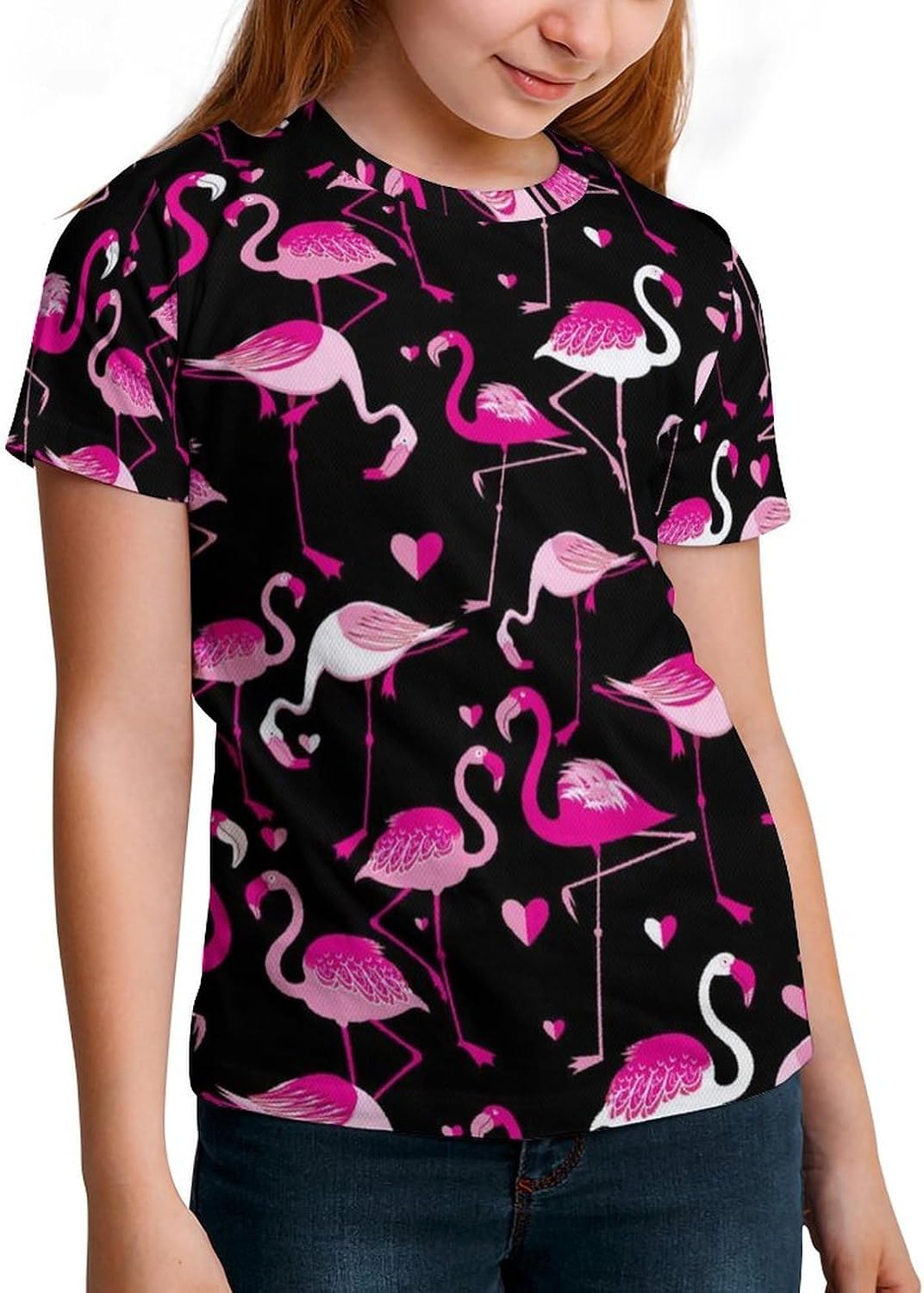 Pinkcolor Flamingos T Shirt for Boy Girl Top Short Sleeve T-Shirt Graphic Tee
