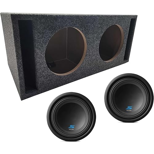 American Sound Connection Universal Car Stereo Slotted S Port Dual 10" Alpine S-W10D2 Type S Car Audio Subwoofers Custom Sub Box Enclosure Package New
