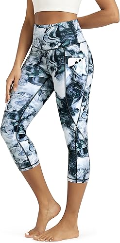 Miniatura 32 de ODODOS - Leggings capri de cintura alta para mujer con bolsillos, control de abdomen, no se transparentan, para entrenamiento atlético, running