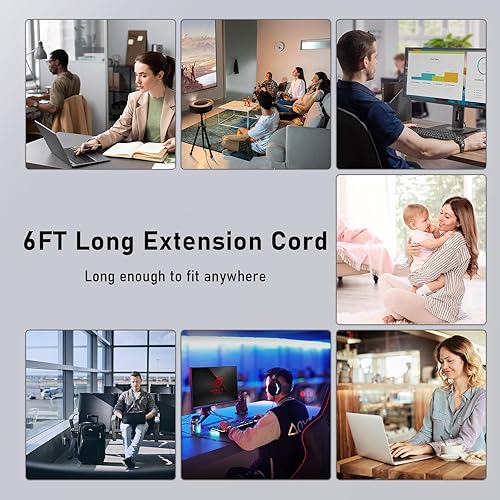 Miniatura 8 de Torre de regleta de alimentación con protector de sobretensiones, torre de alimentación con puertos USB con 8 tomas de corriente y 2 puertos USB, 2