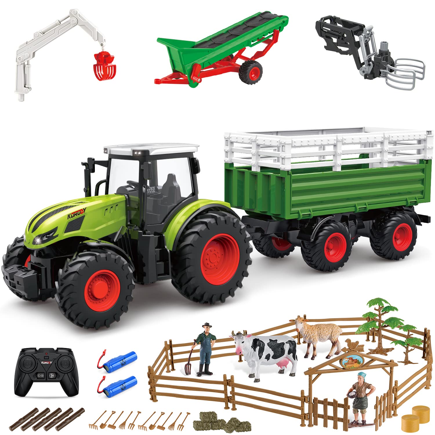 Buy fisca Remote Control Tractor Farm Playset 2.4Ghz Electronic RC