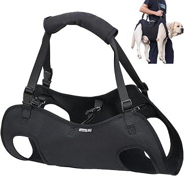Dog Lift Harness, Emergency Backpack Pet Legs Support & Rehabilitation Sling Carrier, Adjustable Lifting Straps Carrier for Senior Elderly Dogs Joint Injuries Arthritis S