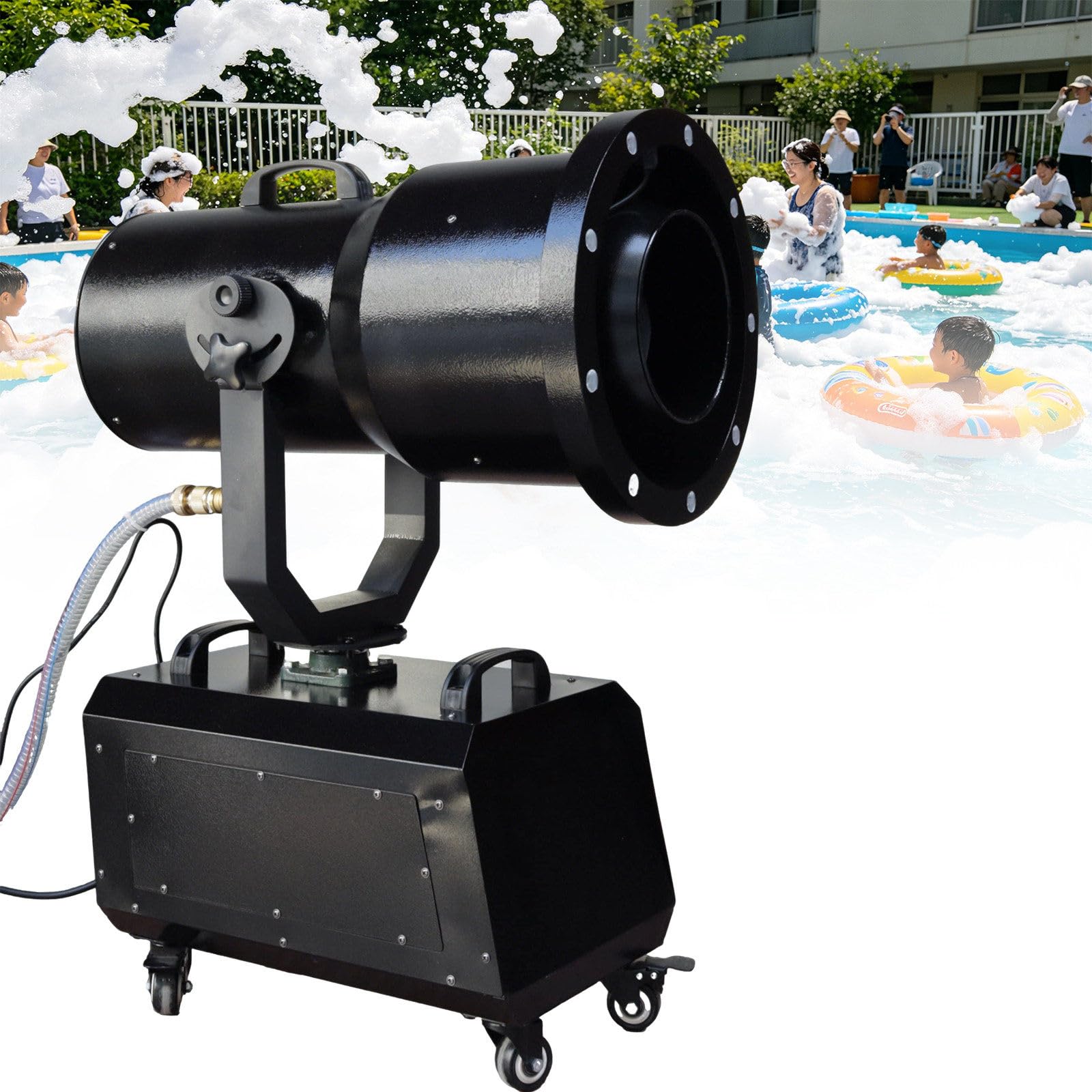 ZHJOPP High-Power Powerful Foam Party Machine Powerful Professional Stage for Outdoor Indoor with 3-8M Distance, Ideal for Parties, Pools