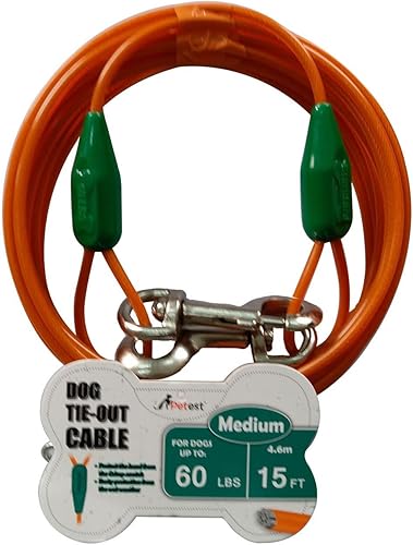Miniatura 23 de Petest Cable de amarre de 25 pies con cubierta de crimpado para perros súper grandes de hasta 250 libras Negro & rojo,Negro y plata,Azul y