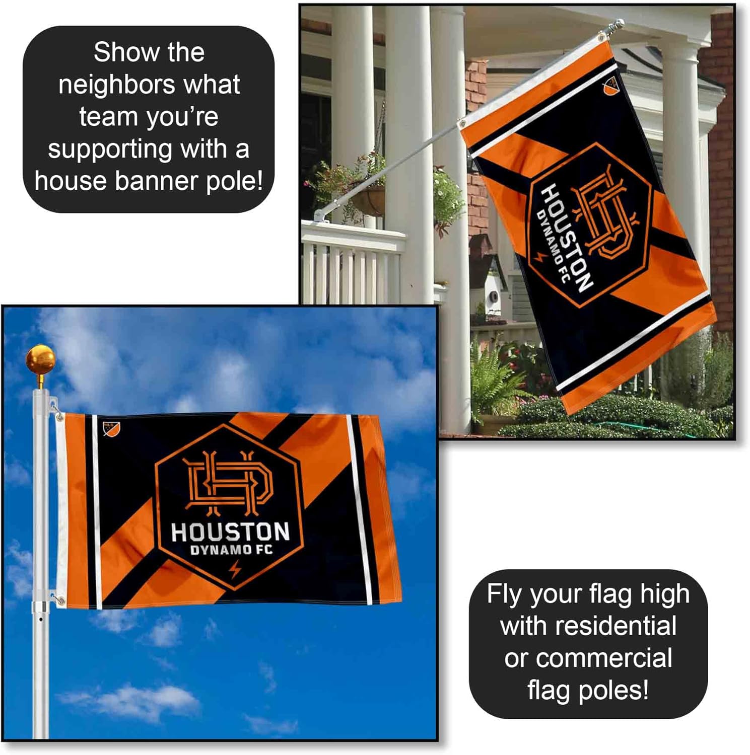 Houston Dynamo Grommet Banner Flag - Image 3