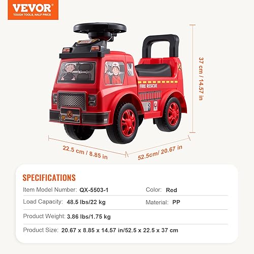 Miniatura 7 de VEVOR Auto de empuje para niños pequeños, a partir de 19 meses, corredor de paseo, juguete para niños pequeños sentado a pie, auto de paseo para