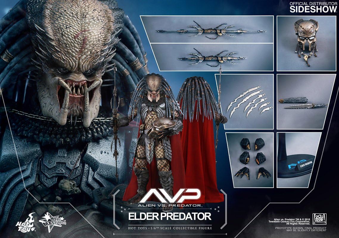 Hot Toys 1/6 AVP Alien VS Predator MMS325 Elder Predator Masterpiece Figure