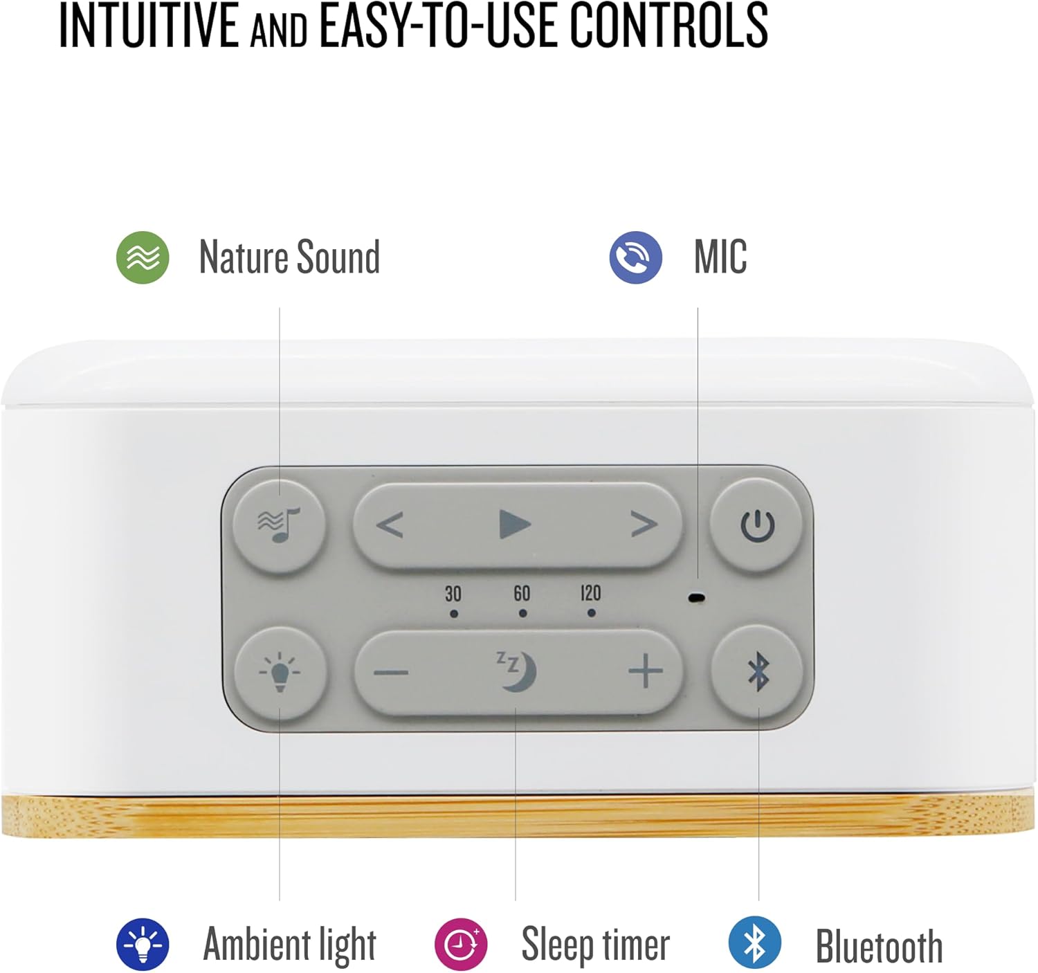 Soundfreaq Sound Spot II SFQ-18: Portable Bluetooth Speaker with Powerful Bass, Nature Sounds, Ambient Light, and Speakerphone (White) - Image 9