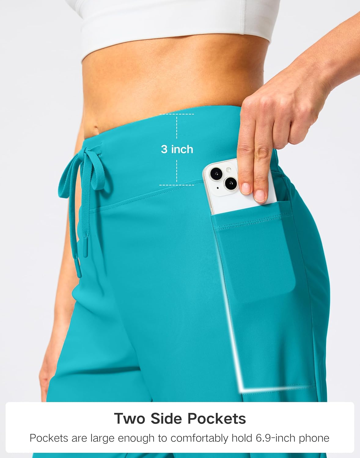 Viodia Women's Swim Capris Pants 18'' Modest Bathing Suit Bottoms Quick Dry Swimsuits Long Board Shorts with Pockets - Image 4