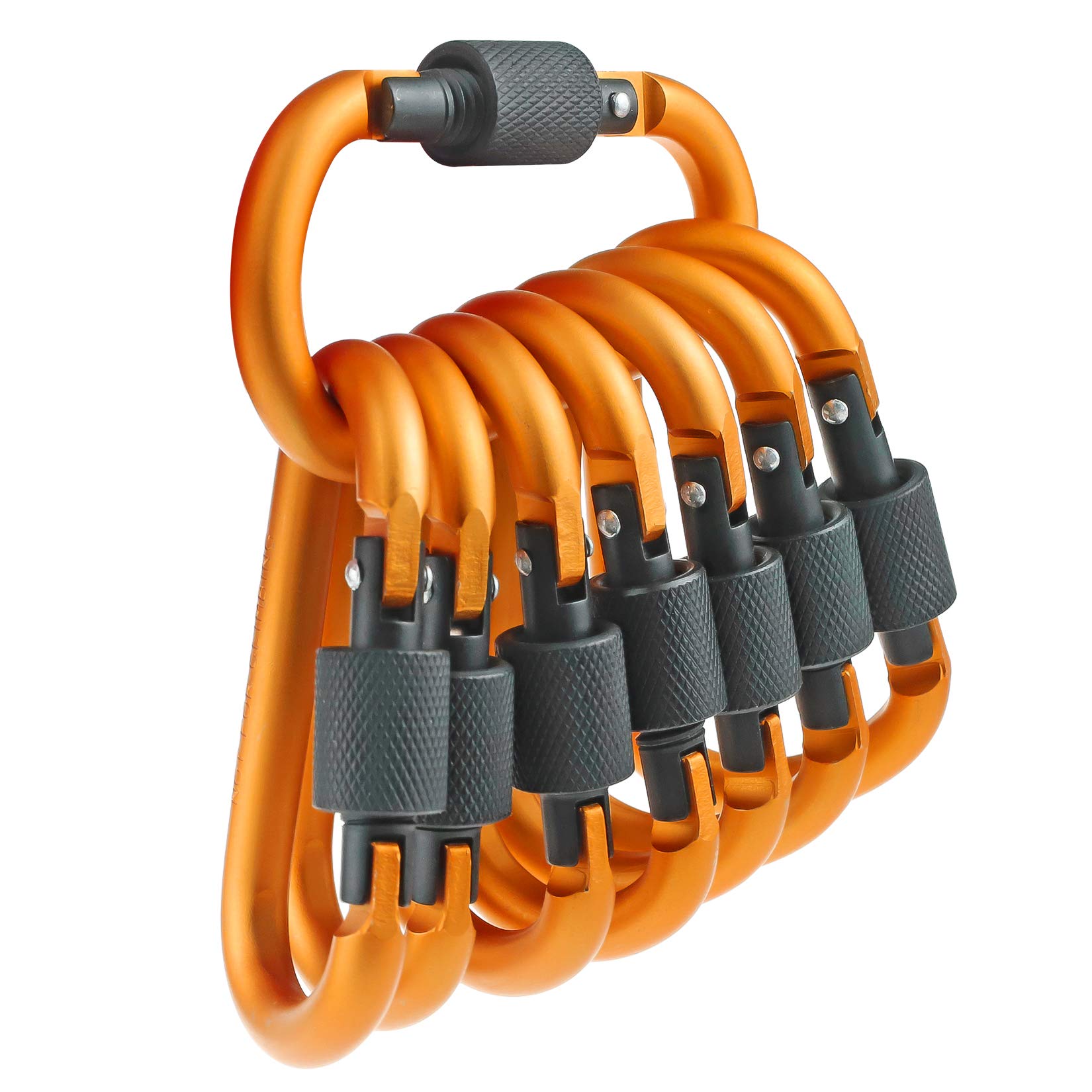 IEBUOBO 10 Pack Aluminum D Ring Key Rings Hiking Clips Locking Carabiner for Hiking Camping Fishing and Outdoor Use