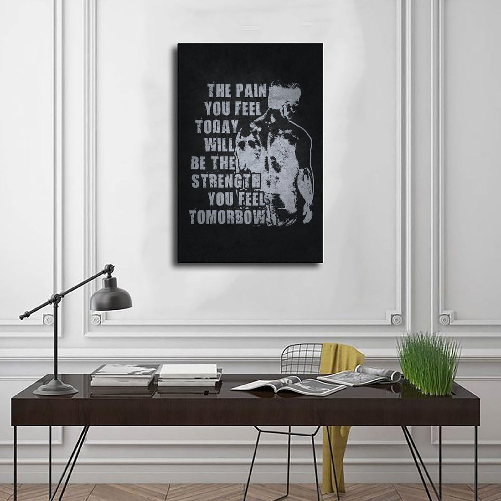Póster motivacional con cita de ejercicio de fitness para gimnasio, hogar, estudio, oficina, decoración de 60 x 90 cm