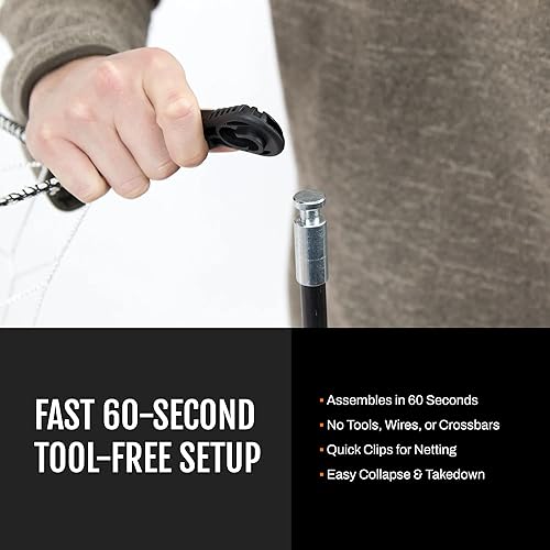 Miniatura 5 de Bownet - Portería de fútbol portátil con red - Portería de fútbol plegable emergente para entrenamiento y práctica - Marco de metal duradero