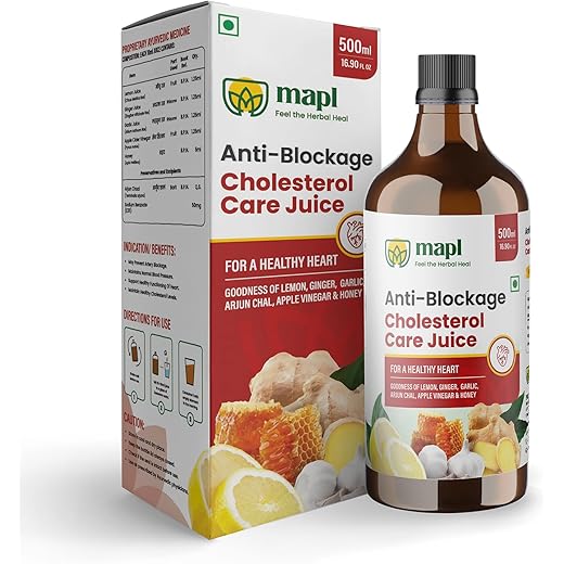 MAPL Anti Blockage Juice | Natural Heart rejuvenator | 100% Ayurvedic | Cholesterol Care | 500 ml, (Pack Of 1)