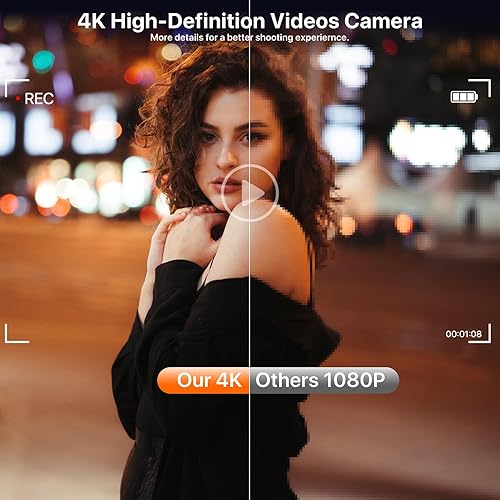 Miniatura 5 de Cámara digital 4K para fotografía 64MP WiFi Vlogging Cámara para YouTube Autofocus 3" 180 Flip Screen 16X Zoom Cámaras de viaje compactas con