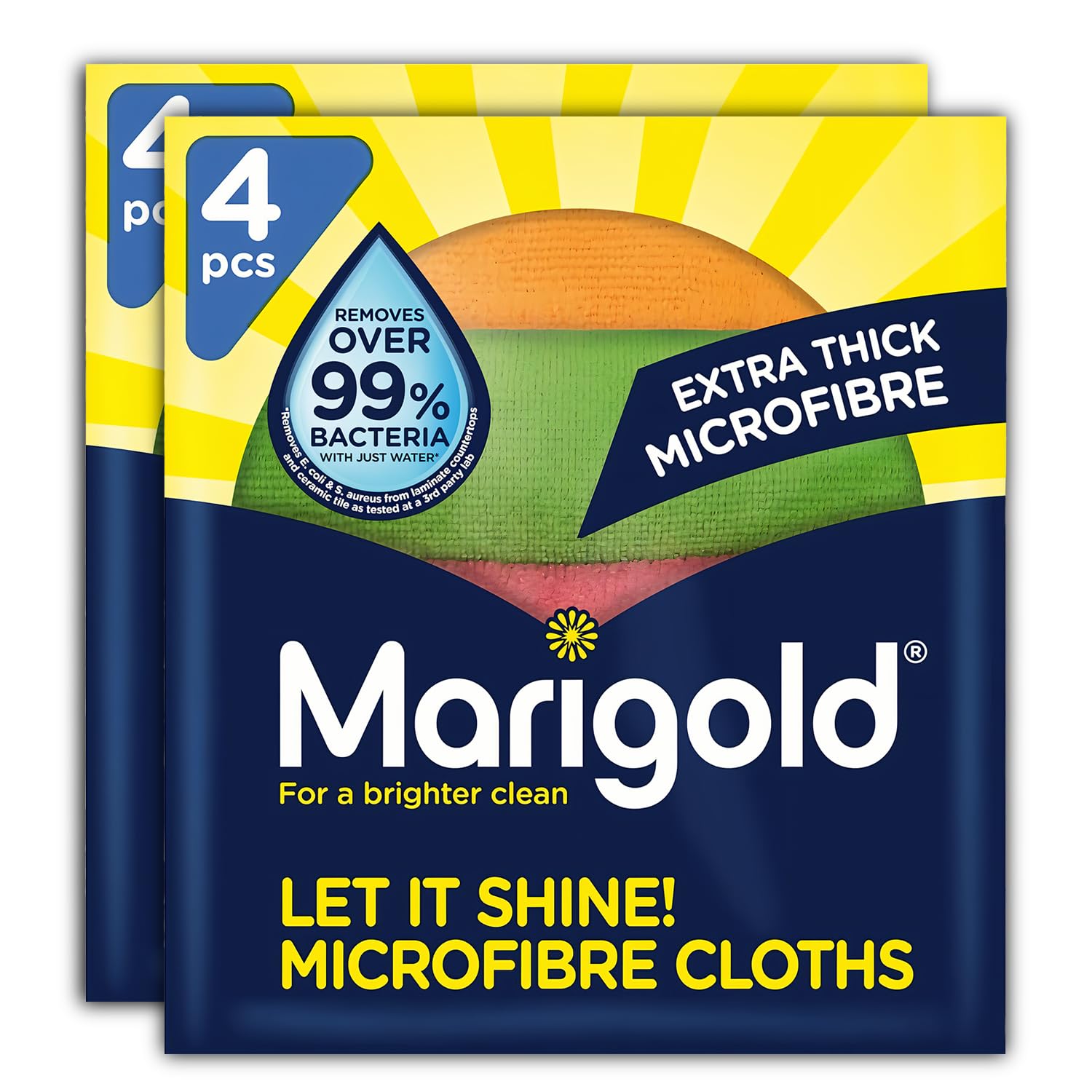 Marigold Microfibre Cleaning Cloths – Pack of 8 – Multifunctional Reusable Cleaning Cloths – Lint Free Streak Free –Washable Cloth Duster for Kitchen, Bathroom, Windows & Dusting, Car, Motorbike,
