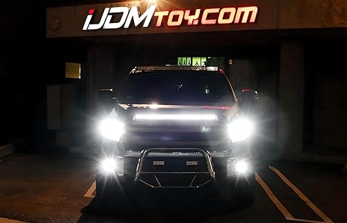 Miniatura 3 de iJDMTOY Kit de lámpara antiniebla LED blanca compatible con Toyota Tundra 2014-21, incluye (2) cubos LED de alta potencia de 20 W, cubiertas de