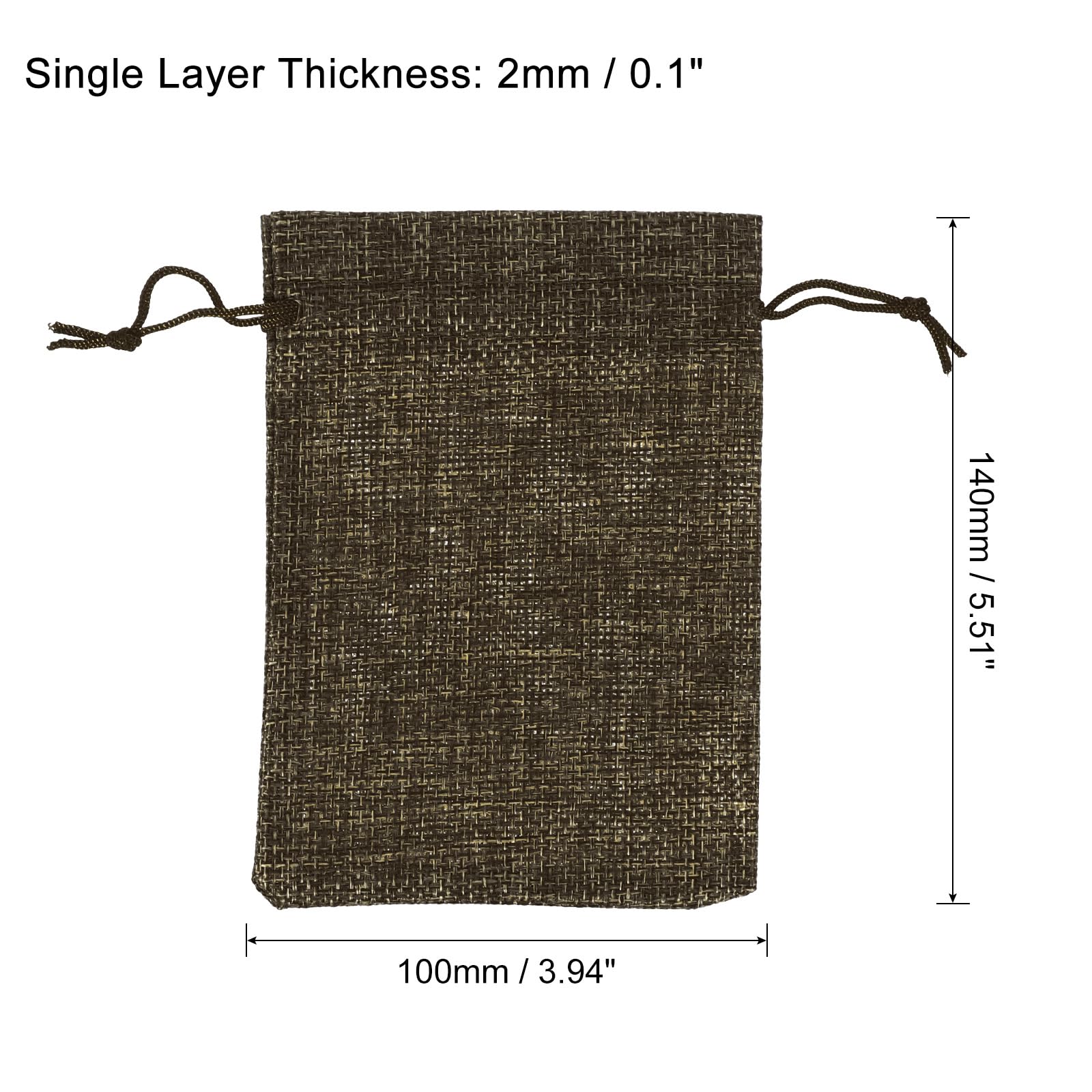 PATIKIL 6"x4" Coin Sacks Bag, 6Pcs Bank Deposit Change Transit Bags with Drawstring Canvas Gift Sacks, Brown - Image 2