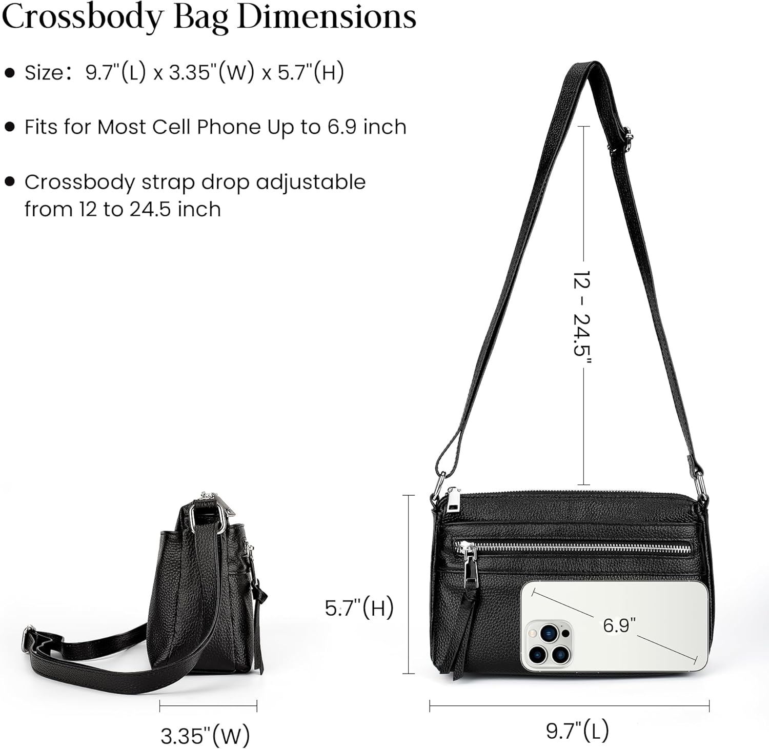 befen Small Genuine Leather Crossbody Purse Bags for Women, Multi Pockets Shoulder Handbag with RFID Blocking Card Slots - Image 5