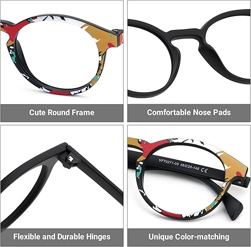 Miniatura 4 de Zeelool Unisex Chic TR90 - Marco redondo para anteojos con lente transparente sin receta Street-Artist ZVFT0271