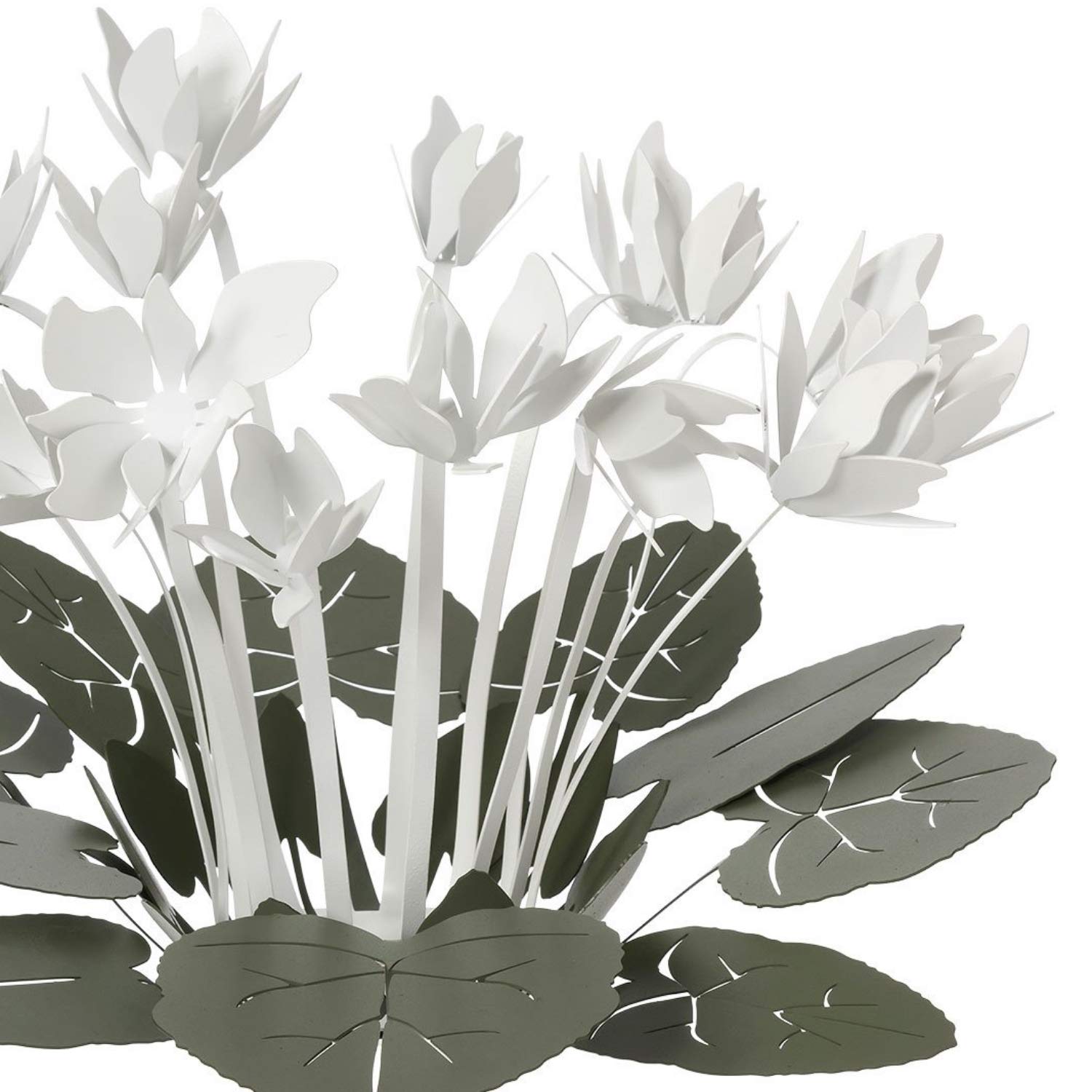 Arti & Mestieri Ciclamino - Centro Tavola Decorativo di Design 100% Made in Italy - in Ferro, 38 x 24 cm - Verde Garden e Bianco