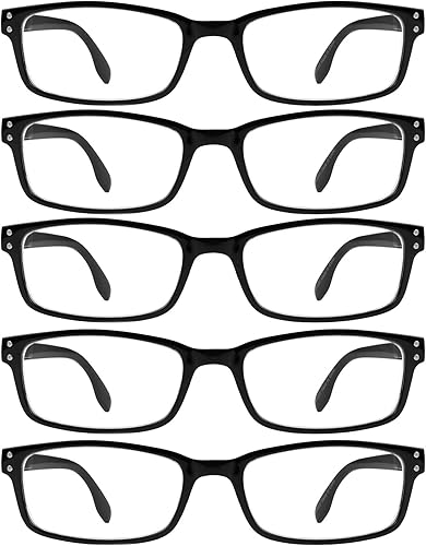 Miniatura 6 de Yogo Vision Reading Glasses Men & Women Readers Spring Hinge Lightweight Eyeglasses Style Anti Glare Filter 5 Pairs