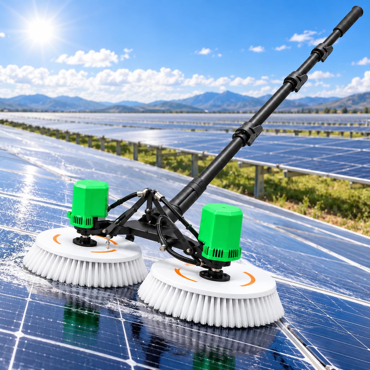 Cepillo De Limpieza Fotovoltaico Ahorro de Agua, Limpiador Placas Solares 5.5M