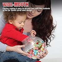 Vista 6 de 4 Pieces Plastic Candy Jars with Lids 71 oz Clear Cookie Jars Candy Buffet Containers Candy Holder for Candy Buffet Food Snack Storage Canister for