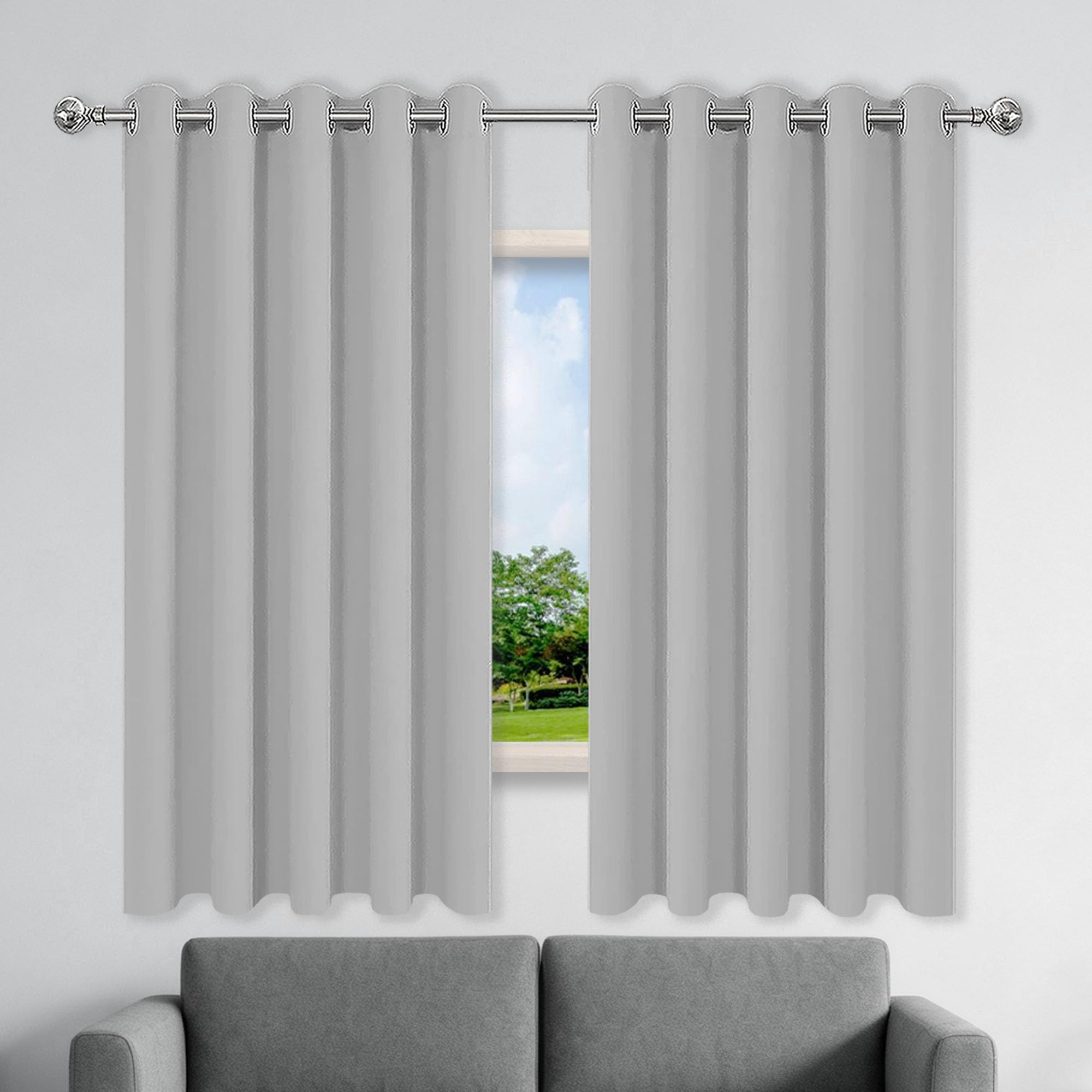 Draperies intérieures modernes tissu satiné rideau occultant haut de gamme gris clair