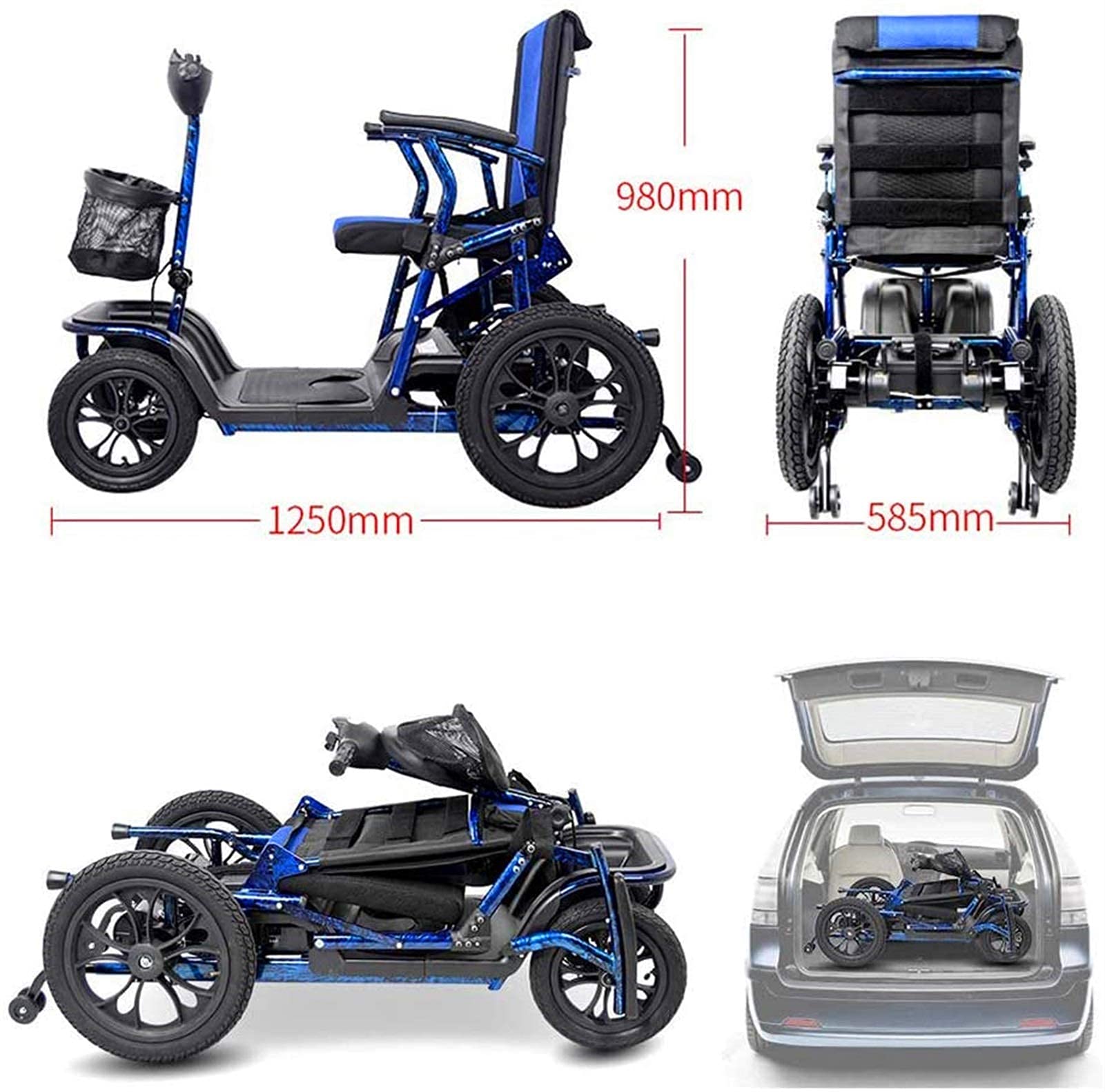 Amazon.co.jp: 車椅子スマート電動車椅子4輪電動モビリティスクーター