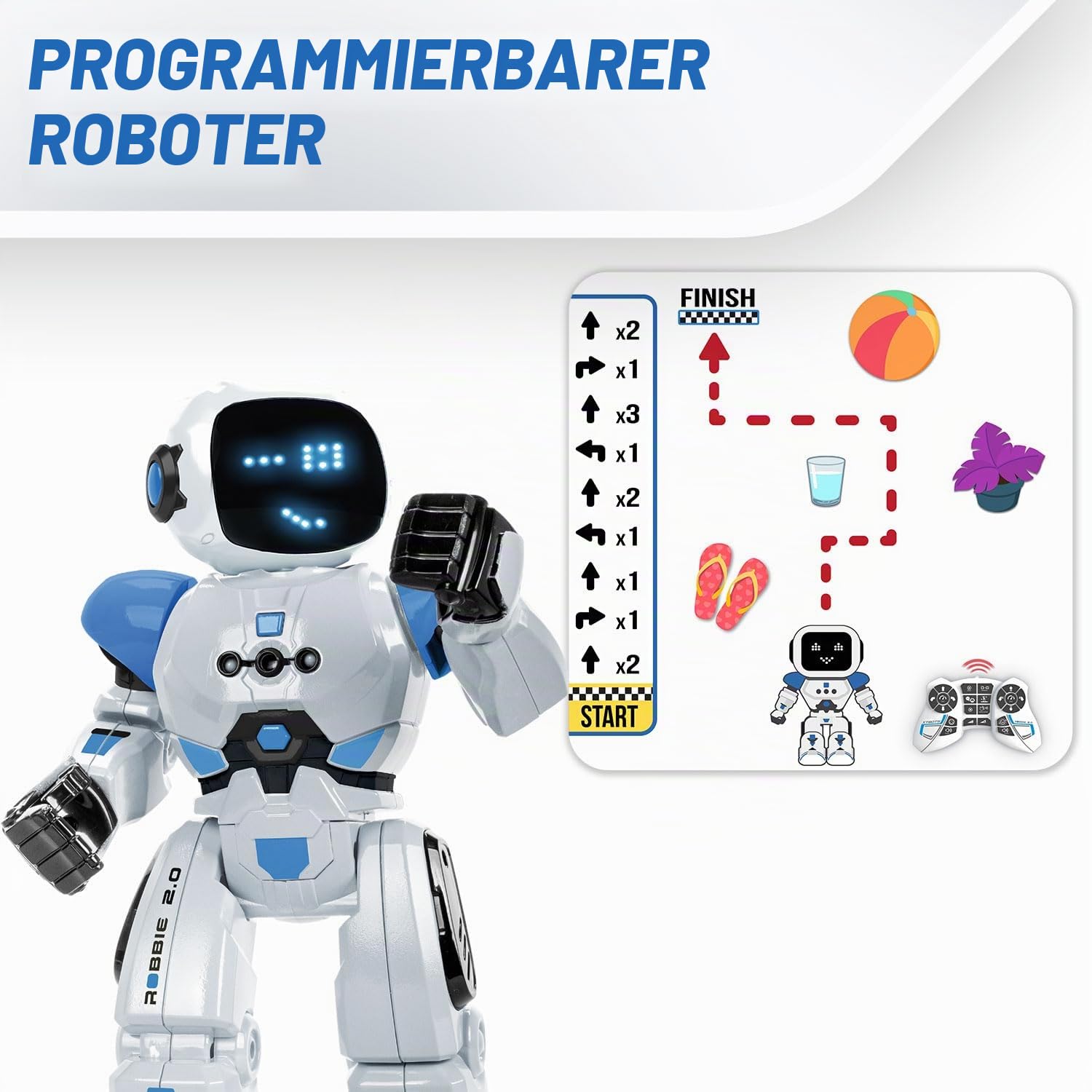 Xtrem Bots - Robbie, Ferngesteuerte Roboter Mit Fernbedienung, Interaktives Spielzeug Kinder Ab 5 Jahre, Gestensteuerung, Smart Robot, Geschenke Für Kinder