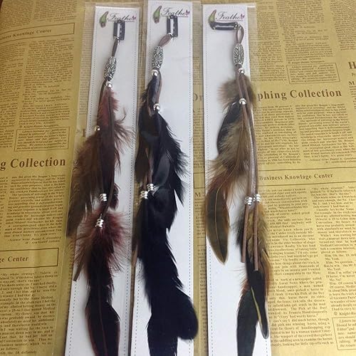 Miniatura 5 de Diadema de plumas hippie indio bohemio con borlas, tocado bohemio para mujeres y niñas, diadema para el cabello, bandas para el cabello, decoración