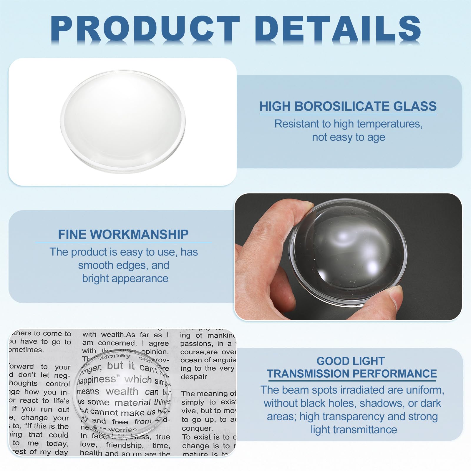 PATIKIL Diameter 64mm Flat Convex Lens - Image 3