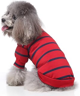 Dog Clothes Puppy Soft Breathable Shirts Pet Cute Stripe Print Shirt Summer Chihuahua Yorkie Daily Holiday Apparel for Dogs Boy Girl Outfits