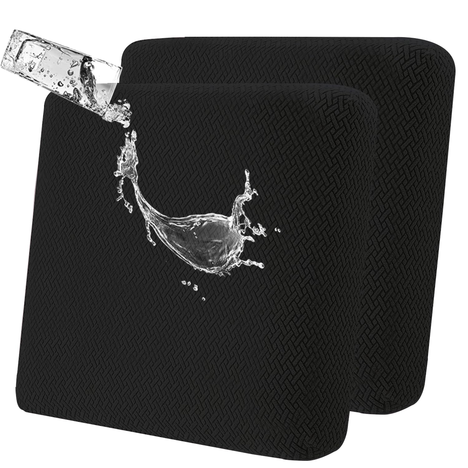LiveGo Outdoor Patio Cushion Covers, Washable Replacement Slipcovers for Outdoor Sofa & Couch Cushions, Soft & Durable Seat Protectors for Patio Furniture (2, Black) — image 1