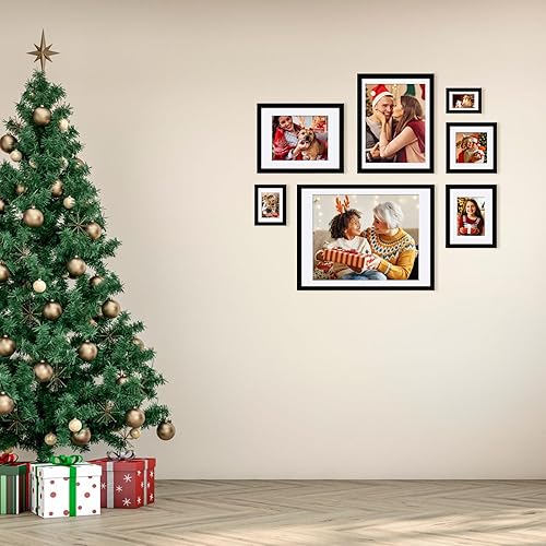 Miniatura 9 de Egofine Juego de 4 portarretratos negros de 12 x 16 pulgadas, hechos de madera maciza cubiertos por plexiglás mate para 9 x 1211 x 14 o 12 x 16