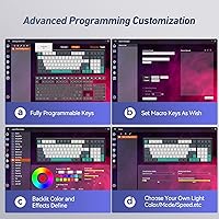 Vista 7 de EarlyLit Teclado mecánico intercambiable en caliente, teclado para juegos con cable con almohadilla numérica, junta silenciosa e interruptores