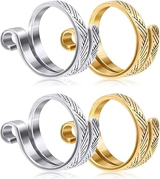 4PCS Knitting Loop Crochet Rings Adjustable Crochet Rings Thimble Metal Yarn Guide Finger Holder Rings For Craft