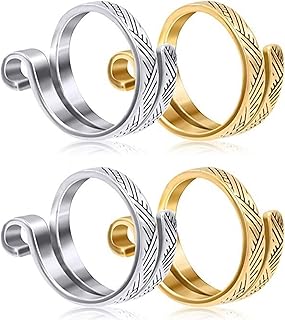 4PCS Knitting Loop Crochet Rings Adjustable Crochet Rings Thimble Metal Yarn Guide Finger Holder Rings For Craft