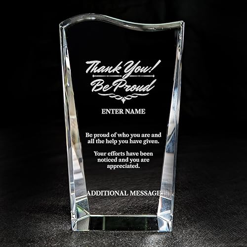 Miniatura 22 de Premio de agradecimiento personalizado grabado con láser, diseño grabado con láser, agradecimiento, añade tu propio texto, incluye caja de regalo