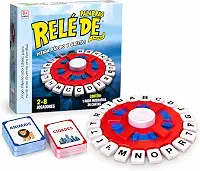 Jogo de Palavras Stop Roda de Letras Em Português - Jogo de Tabuleiro Divertido para Toda a Família Com Cronômetro e Roda Giratória Educativo Com Cartas - Premium